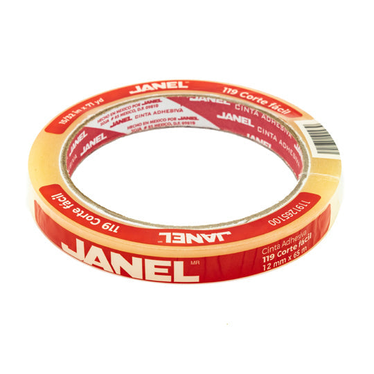 Cinta Adhesiva Janel Transparente de 12mm x 65m - 1 pieza