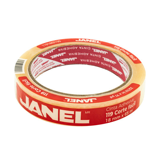 Cinta Adhesiva Janel Transparente de 18mm x 65m - 1 pieza