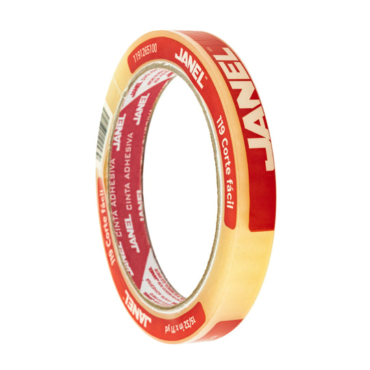 Cinta Adhesiva Janel Transparente de 12mm x 65m - 1 pieza