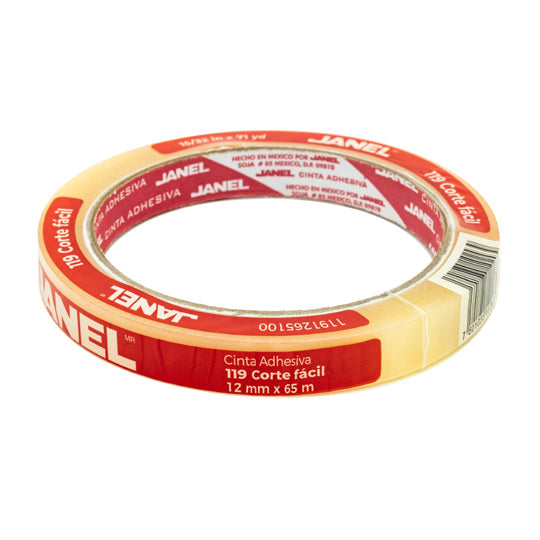 Cinta Adhesiva Janel Transparente de 12mm x 65m - 1 pieza